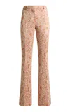 Etro Printed Cotton-blend Flared Pants In Multi
