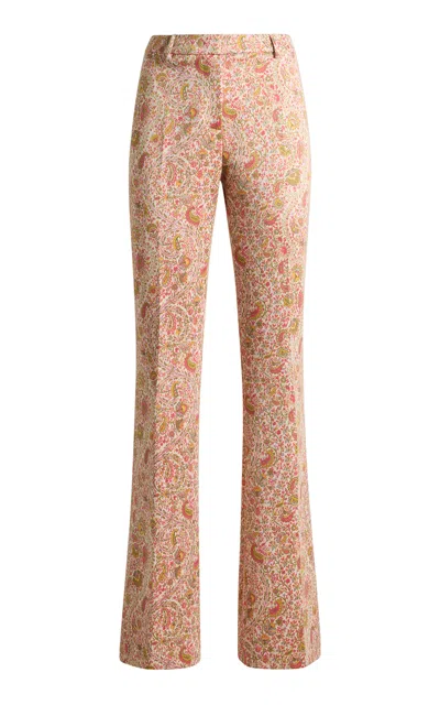 Etro Printed Cotton-blend Flared Pants In Multi