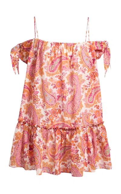 Etro Printed Cotton-silk Mini Dress In Black