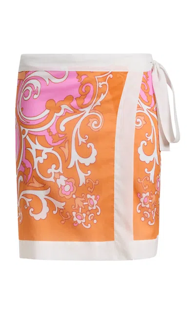 Etro Printed Cotton-voile Pareo Mini Skirt In Multi