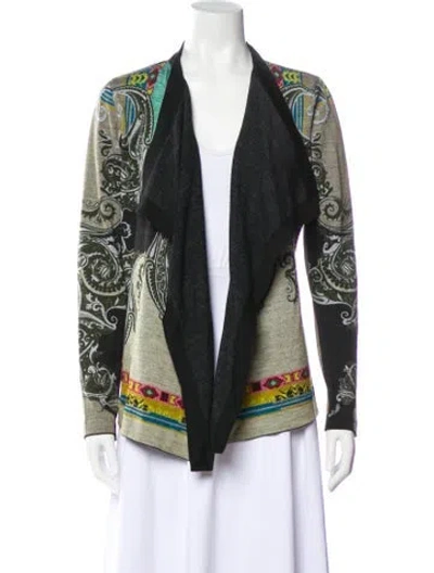 Pre-owned Etro Printed Cowl Neck Sweater In Black