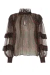 Etro Ruffled Paisley-print Silk Blouse In Multi