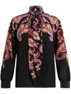 Etro Printed Crepe De Chine Blouse In Black