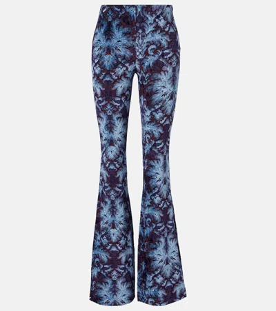 ETRO PRINTED CRÊPE HIGH-RISE FLARED PANTS