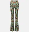Etro Multicolor Trousers With All-over Paisley Print In Viscose Blend Woman In Multi