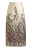 Etro Printed Crepe Midi Pencil Skirt In Multi