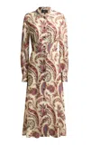 Etro Printed Crepe Midi Shirt Dress In Multi