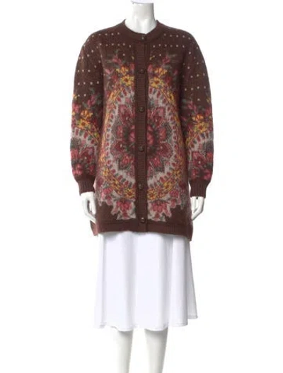 Pre-owned Etro Printed Crew Neck Sweater In Brown