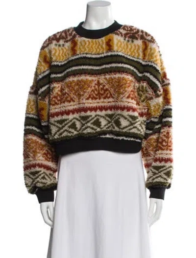 Pre-owned Etro Printed Crew Neck Sweater In Green
