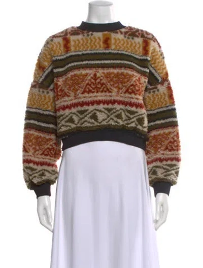 Pre-owned Etro Printed Crew Neck Sweater In Multi