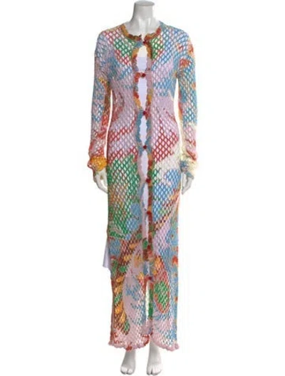 Pre-owned Etro Printed Crew Neck Sweater In Purple