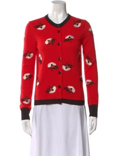 Pre-owned Etro Printed Crew Neck Sweater In Red