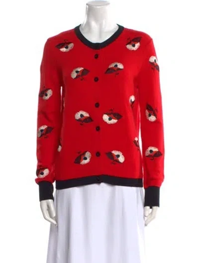 Pre-owned Etro Printed Crew Neck Sweater In Red
