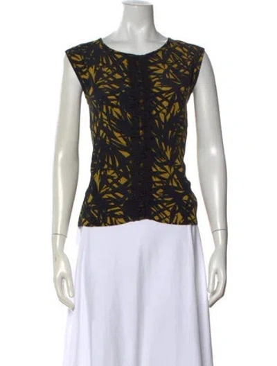 Pre-owned Etro Printed Crew Neck Top In Green