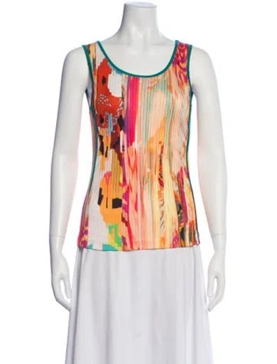 Pre-owned Etro Printed Crew Neck Top In Multi