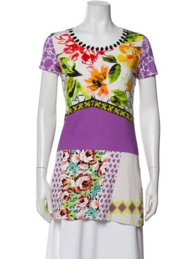 Pre-owned Etro Printed Crew Neck Top In Neutral