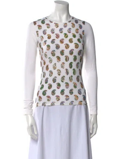 Pre-owned Etro Printed Crew Neck Top W/ Tags In Green