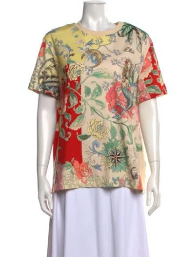 Pre-owned Etro Printed Crew Neck T-shirt In Blue