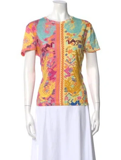 Pre-owned Etro Printed Crew Neck T-shirt In Multi
