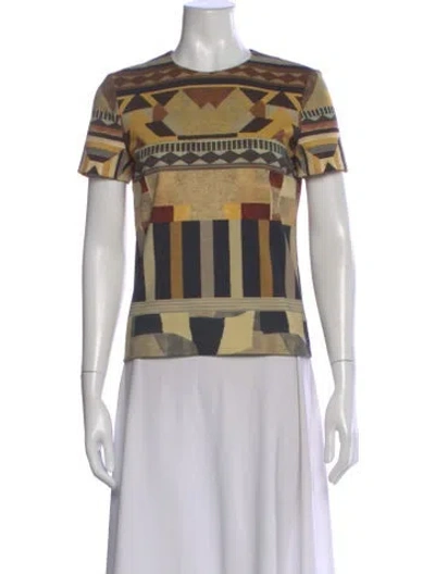 Pre-owned Etro Printed Crew Neck T-shirt In Multi