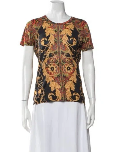 Pre-owned Etro Printed Crew Neck T-shirt In Multicolor