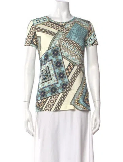 Pre-owned Etro Printed Crew Neck T-shirt In White