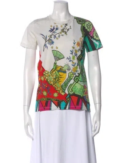 Pre-owned Etro Printed Crew Neck T-shirt In White