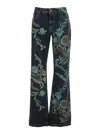 Etro Women Printed Denim In Blue