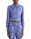 Etro Printed Denim Jacket In Multi