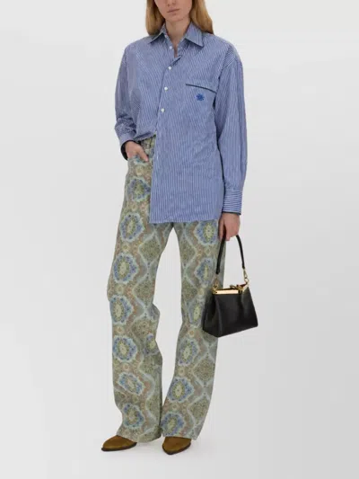 Etro Printed Denim Jeans In Multi