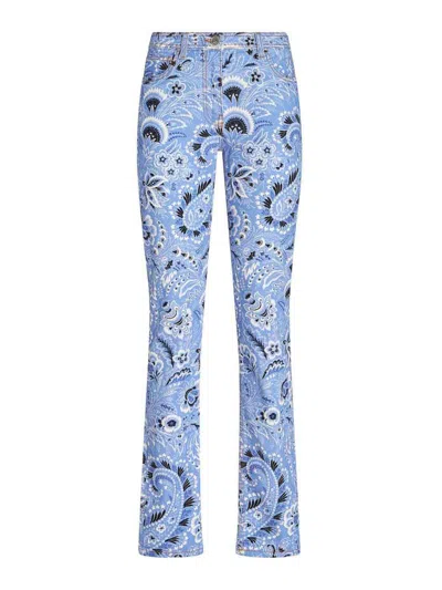 Etro Mid-rise Bandana-print Skinny-leg Jeans In Blue