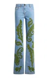 Etro Printed Denim Straight-leg Jeans In Brown