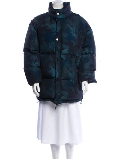 Pre-owned Etro Printed Down Coat In Blue