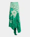 Etro Printed Draped Ruffle Maxi Skirt