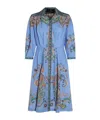 Etro Paisley-jacquard Knee-length Shirt Dress In Blue