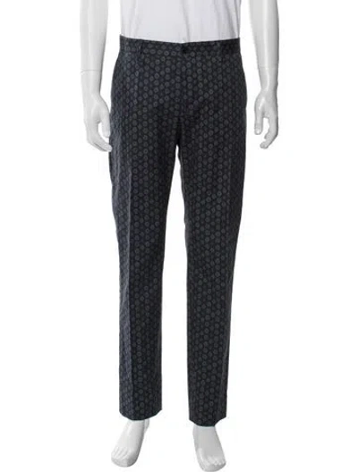 Pre-owned Etro Printed Dress Pants In Blue