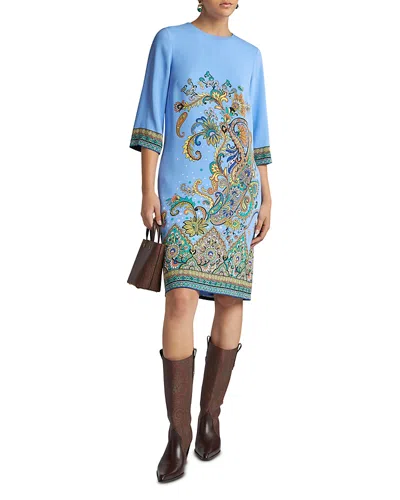 ETRO PRINTED ELBOW SLEEVE DRESS
