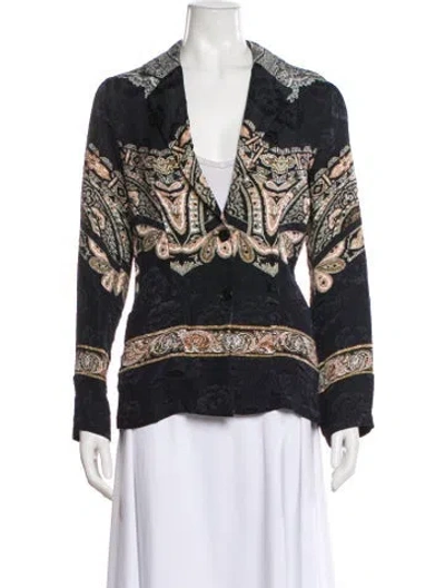 Pre-owned Etro Printed Evening Jacket In Black