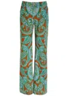 Etro Straight Fit With Paskey Motif Trousers Multicolor In Green