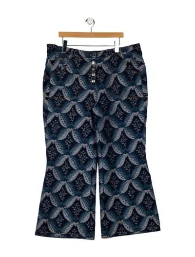 Pre-owned Etro Printed Flared Pants In Blue