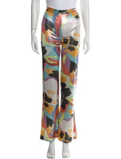 Pre-owned Etro Printed Flared Pants In Blue/red
