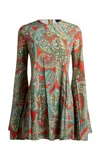 Etro Printed Flared-sleeve Mini Dress In Multi