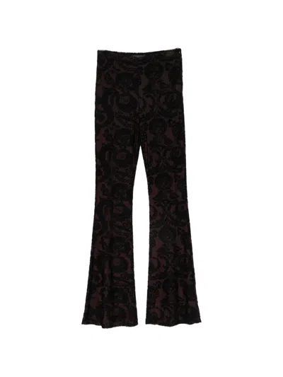Etro Printed Flared Trousers In Black