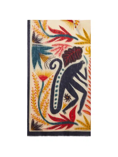 Etro Printed Frayed Scarf In Purple