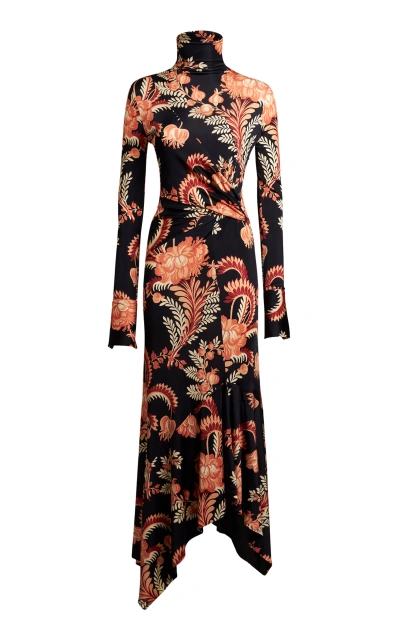 Etro Printed High-neck Maxi Dress In Multi