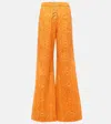 Etro Printed High-rise Flared Jeans In Orange