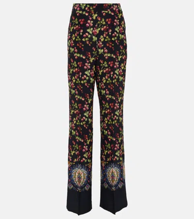 Etro Printed High-rise Silk Pants In Multicoloured