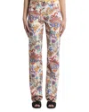 Etro Printed High Rise Straight Jeans In Multi