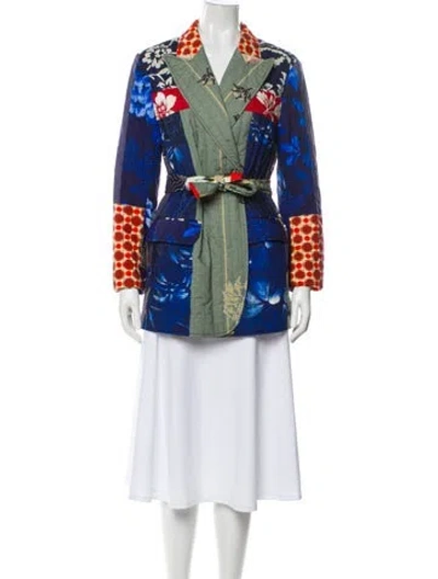Pre-owned Etro Printed Jacket In Blue