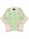 Etro Jacquard Floral Jacket In Pink